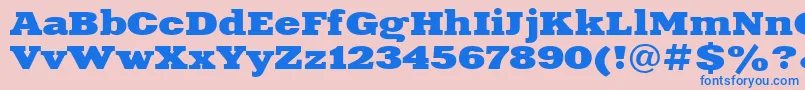 フォントXna83C – ピンクの背景に青い文字