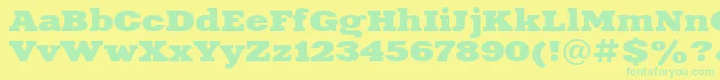 Xna83C-Schriftart – Grüne Schriften auf gelbem Hintergrund