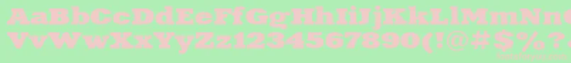 Xna83C-fontti – vaaleanpunaiset fontit vihreällä taustalla