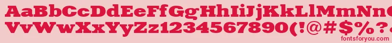 Fonte Xna83C – fontes vermelhas em um fundo rosa