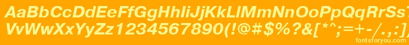 PragmaticamaccttBolditalic Font – Yellow Fonts on Orange Background