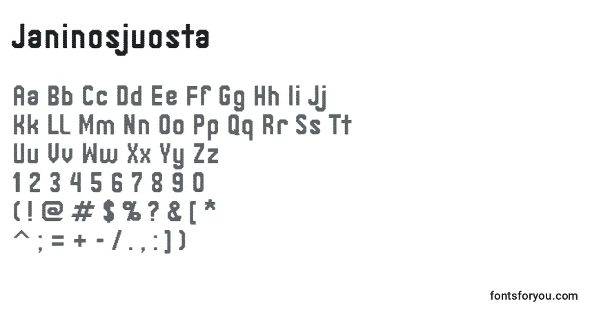Шрифт Janinosjuosta – алфавит, цифры, специальные символы