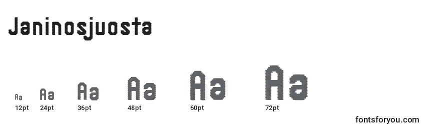 Размеры шрифта Janinosjuosta
