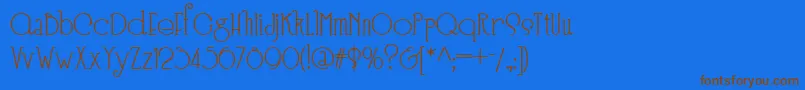 フォントSpeedball No 3 Nf – 茶色の文字が青い背景にあります。