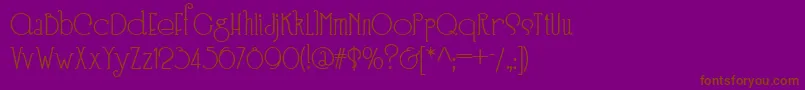 Speedball No 3 Nf-Schriftart – Braune Schriften auf violettem Hintergrund