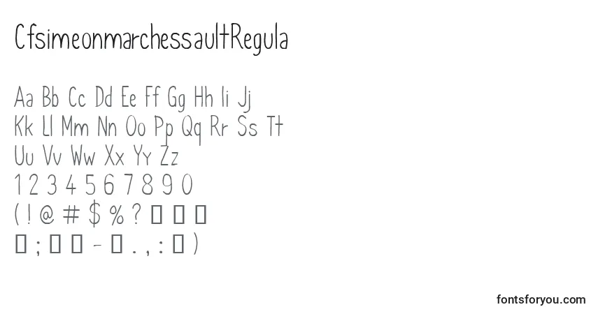 Czcionka CfsimeonmarchessaultRegula – alfabet, cyfry, specjalne znaki
