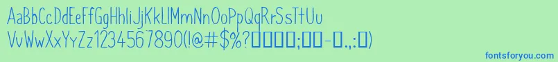 Шрифт CfsimeonmarchessaultRegula – синие шрифты на зелёном фоне