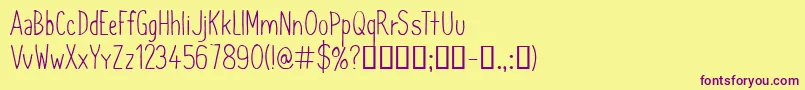 CfsimeonmarchessaultRegula Font – Purple Fonts on Yellow Background