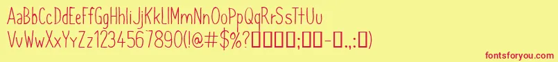 Шрифт CfsimeonmarchessaultRegula – красные шрифты на жёлтом фоне