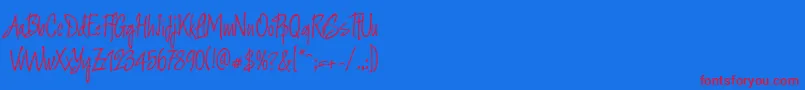 Argenta-fontti – punaiset fontit sinisellä taustalla