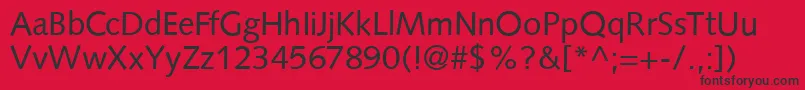 S841SansRegular Font – Black Fonts on Red Background