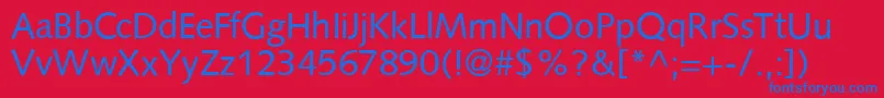S841SansRegular Font – Blue Fonts on Red Background