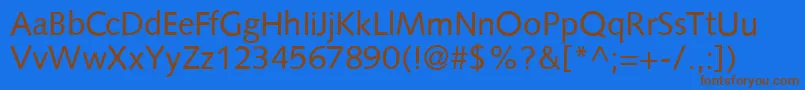 S841SansRegular Font – Brown Fonts on Blue Background