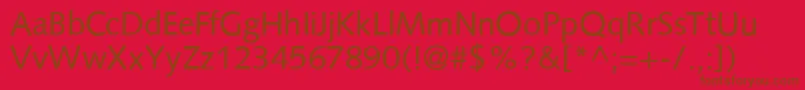 S841SansRegular Font – Brown Fonts on Red Background