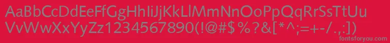 S841SansRegular Font – Gray Fonts on Red Background