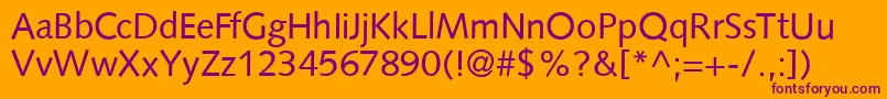 S841SansRegular Font – Purple Fonts on Orange Background
