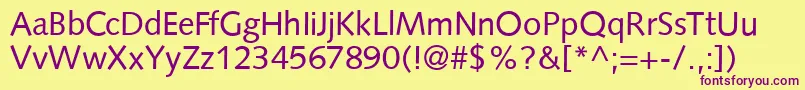 S841SansRegular Font – Purple Fonts on Yellow Background