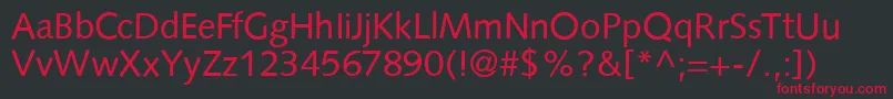 S841SansRegular Font – Red Fonts on Black Background