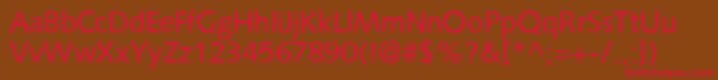 S841SansRegular Font – Red Fonts on Brown Background