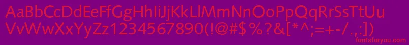 S841SansRegular Font – Red Fonts on Purple Background
