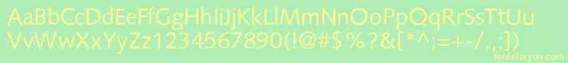 S841SansRegular Font – Yellow Fonts on Green Background