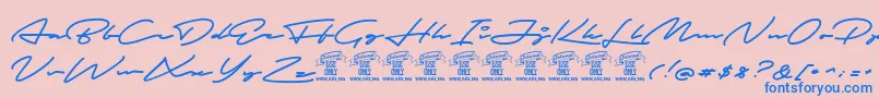 AutografPersonaluseonly Font – Blue Fonts on Pink Background