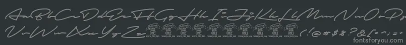 AutografPersonaluseonly Font – Gray Fonts on Black Background