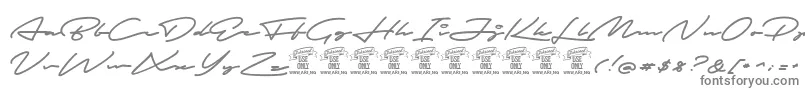 AutografPersonaluseonly-fontti – harmaat kirjasimet valkoisella taustalla