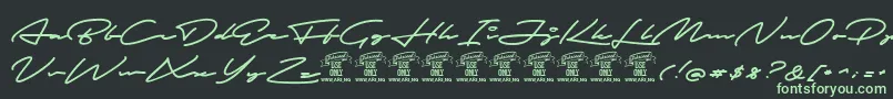 AutografPersonaluseonly Font – Green Fonts on Black Background