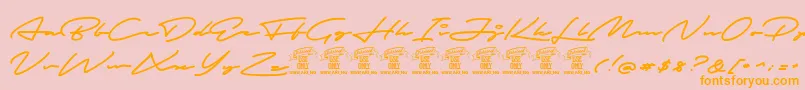 AutografPersonaluseonly Font – Orange Fonts on Pink Background