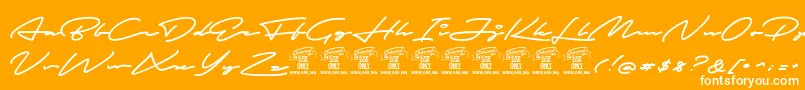 AutografPersonaluseonly Font – White Fonts on Orange Background