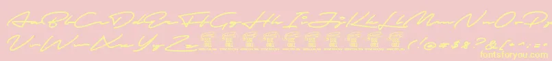 AutografPersonaluseonly-Schriftart – Gelbe Schriften auf rosa Hintergrund