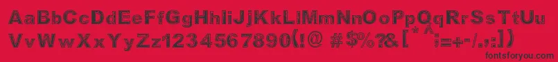フォントDetermined – 赤い背景に黒い文字