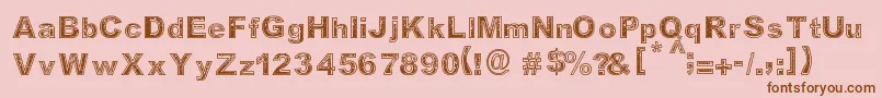 Determined Font – Brown Fonts on Pink Background