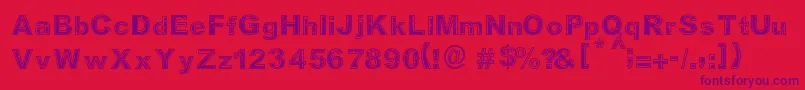 Determined Font – Purple Fonts on Red Background