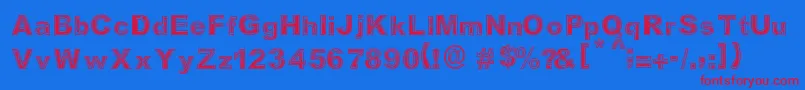 Determined-fontti – punaiset fontit sinisellä taustalla