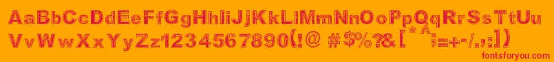 Determined Font – Red Fonts on Orange Background