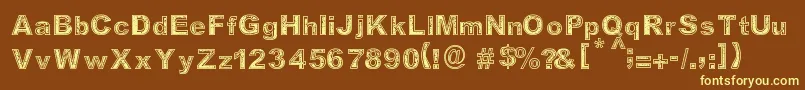 Determined-fontti – keltaiset fontit ruskealla taustalla