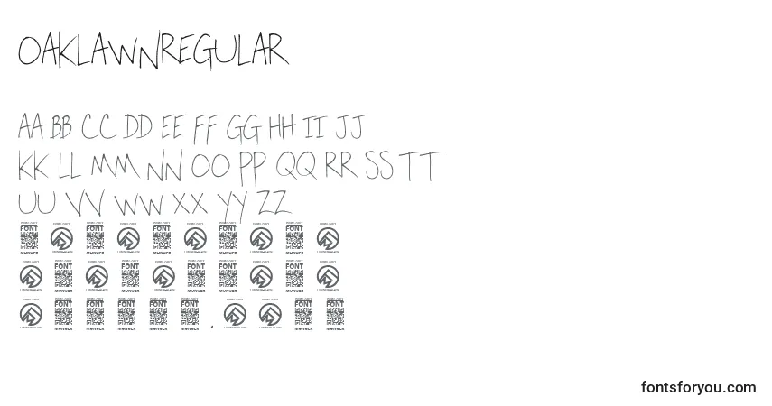 Schriftart OaklawnRegular – Alphabet, Zahlen, spezielle Symbole