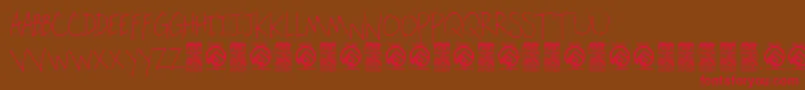 OaklawnRegular-Schriftart – Rote Schriften auf braunem Hintergrund