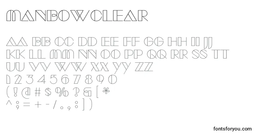 A fonte ManbowClear – alfabeto, números, caracteres especiais