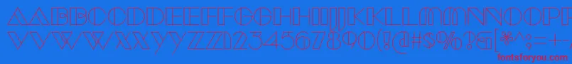 ManbowClear-fontti – punaiset fontit sinisellä taustalla