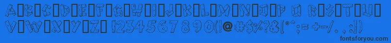 Woody Font – Black Fonts on Blue Background