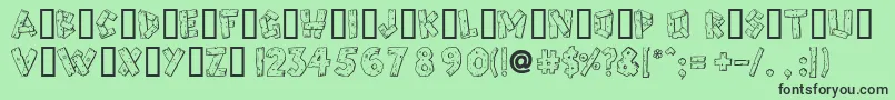 Woody Font – Black Fonts on Green Background