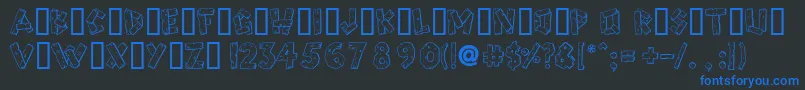 Woody Font – Blue Fonts on Black Background