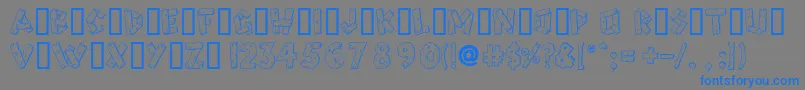 Woody Font – Blue Fonts on Gray Background