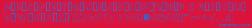 Woody Font – Blue Fonts on Red Background