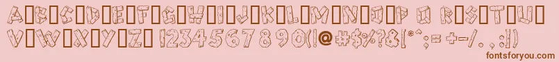 Woody Font – Brown Fonts on Pink Background