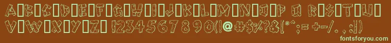 Woody Font – Green Fonts on Brown Background