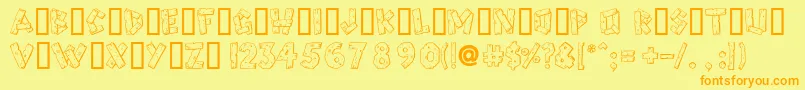 Woody Font – Orange Fonts on Yellow Background